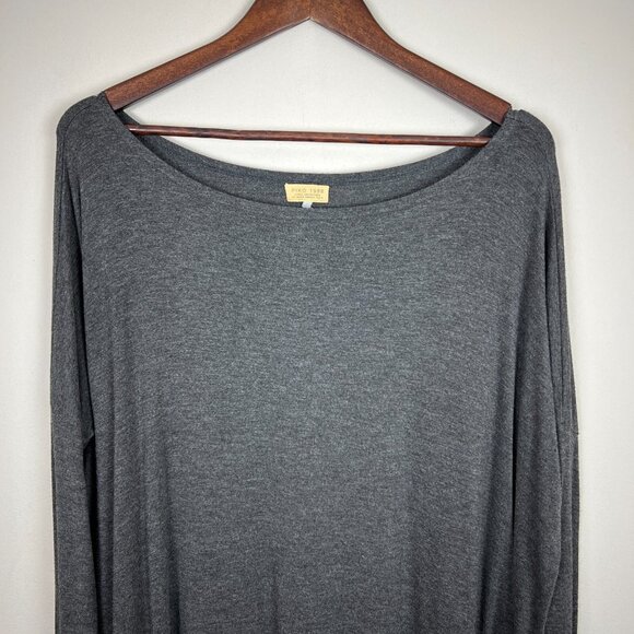 Piko 1988 Tunic Top Womens Large Gray Drop Shoulder Long‎ Sleeve Oversized Flowy - Picture 3 of 10